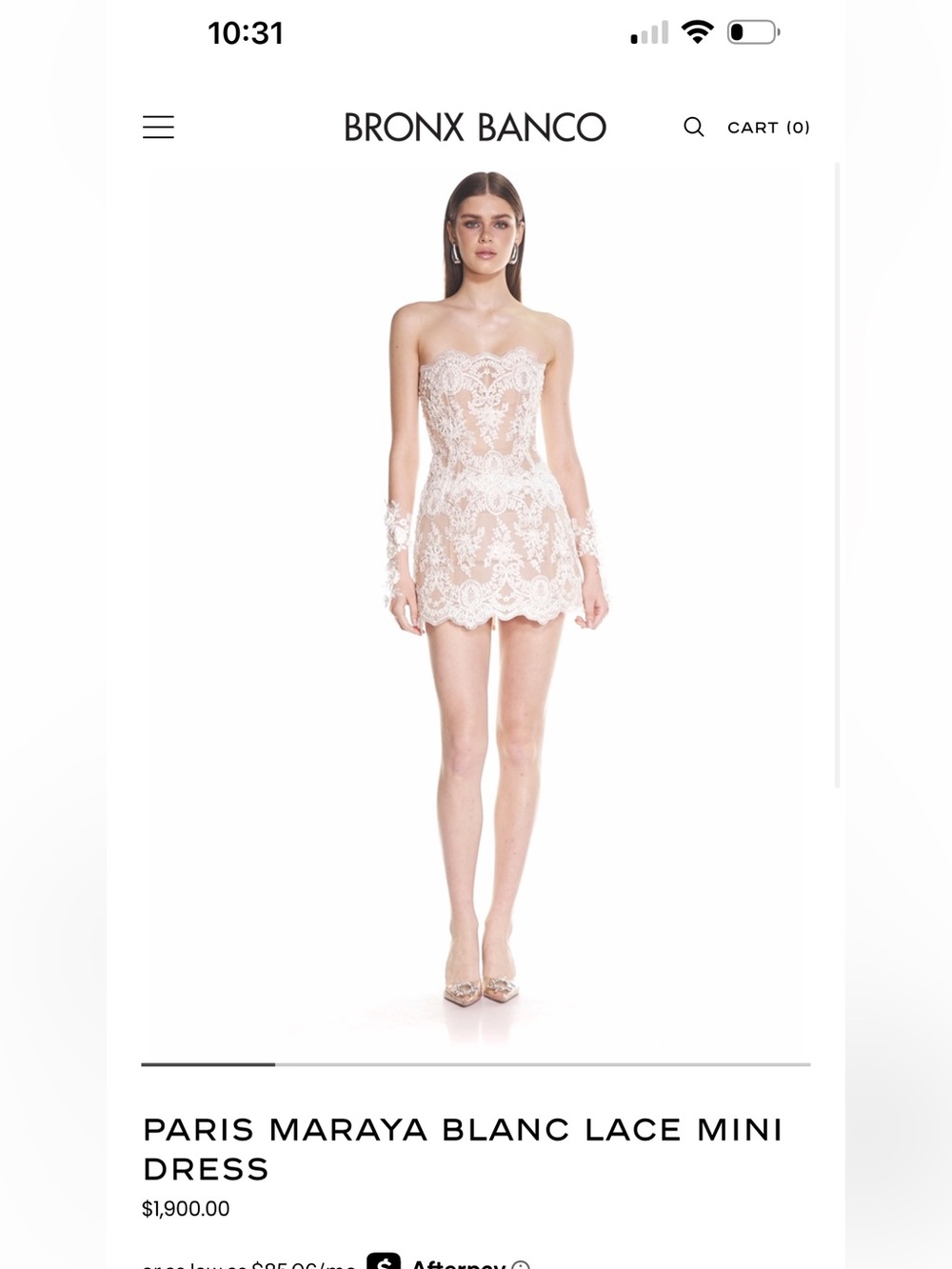 Bronx and Banco Paris Maraya Blanc Lace Mini Dress